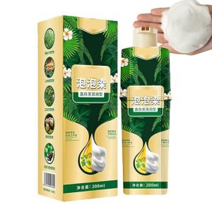 Shampoing de coloration instantanée aux plantes Bubble - Ingrédients naturels à base de plantes - Couleur noire organique - Coloration instantanée pour cheveux gris (yunlix, neuf)