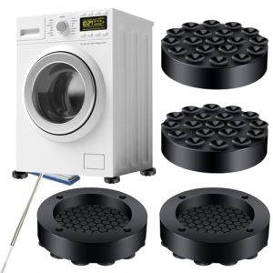 Amortisseurs De Vibrations Machine à Laver, 4 Pièces Tapis Anti Vibration Machine a Laver, Anti Vibration Forte Adsorption, Tapis Machine à Laver Anti Vibration pour Machine à Laver et Sèche Linge (Nuoyala, neuf)