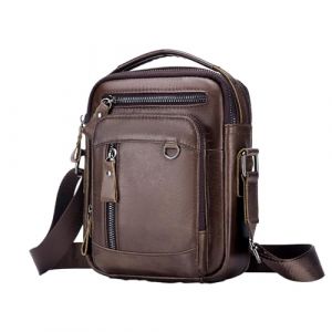 pundarika sac bandoulière homme cuir sacoche homme,sac a main homme Cuir véritable Vintage pochette homme bandoulière multipoche sacoche,-Brun Marron (Pundarika-fr, neuf)