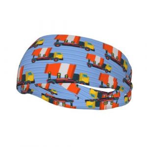 Bandeau de sport antidérapant et anti-transpiration pour homme et femme, motif camion malaxeur à béton, idéal pour la gym, le basket-ball, le yoga (ruianshihuichenjiayouzhanguanliyouxiangongsi, neuf)