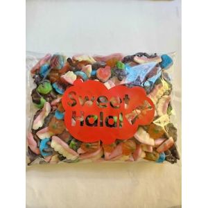 Dulceplus Bonbons Halloween Mix Terreur, Assortiment de Bonbons G&eacute;lifi&eacute;s Halal, Multicolore, M&eacute;lange Festif pour la F&ecirc;te d'Halloween (SWEET HALAL - BONBONS VEGAN, HALAL, SANS GLUTEN, neuf)