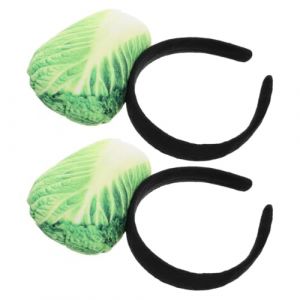 BESTonZON Lot de 2 Bandeaux Cheveux Fantaisie en Peluche 3D Chou Chinois V&eacute;g&eacute;tal pour Femmes Serrage-T&ecirc;te Doux et Confortable Accessoire Original pour F&ecirc;tes Halloween et D&eacute;guisements (baiyek, neuf)