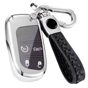 【5 Couleurs】 Z.MYUKI Sport 334 Coque cl&eacute; avec Porte Clef pour Fiat 500X Sport 334 2015-2022 2023 Accessoire Original Protection cl&eacute; (Argent) (Z.MYUKI-EU, neuf)