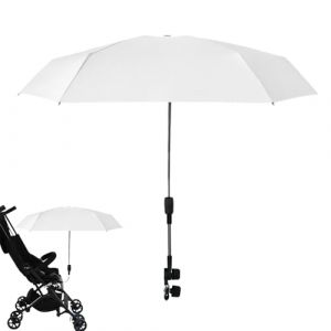 Ombrelle Poussette Universelle | Anti UV 50+ Ombrelle pour Poussette | Parapluie Poussette Bébé Confort avec Pince Réglable Pour La-ndau Poussette, Vélo, Fauteuil Roulant, Chaise de Plage (rentian, neuf)