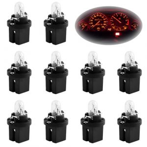 YIIWONI 10 PCS Ampoule Tableau de Bord,T5 B8.5D LED Tableau de Bord Voiture Dash Light DC 12V 2W,Lampe d'affichage de Commande Centrale Jaune Chaud,Ampoule T5 LED pour Voiture Interne (YIIWONI, neuf)
