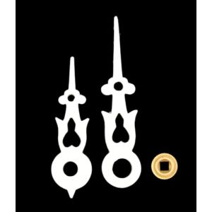 KD89 Aiguilles en Plastique Blanc, Fabrication Artisanale de qualit&eacute;, pour horloges Pendule &agrave; Coucou, diff&eacute;rentes Tailles Disponibles - avec &eacute;crou Central en Laiton (32/43) (Groupe KD89 France, neuf)