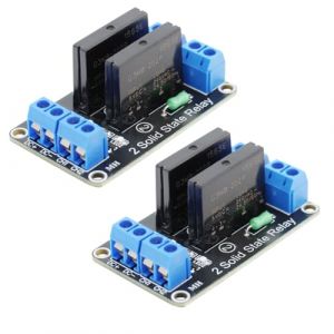 DEWOTHV 2 Canaux Module Relais Statique 5V DC D&eacute;clencheur de Haut/Bas Niveau avec Fusible Carte Relais de Commutation pour Arduino (Lot de 2) (XuTing technology, neuf)