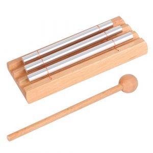 LIEKE Carillon à main 3 tons - Instrument de trio pour salle de classe - Pour yoga, méditation, conscience, chakra, guérison, enseignants, outil de gestion (LIEKE store, neuf)