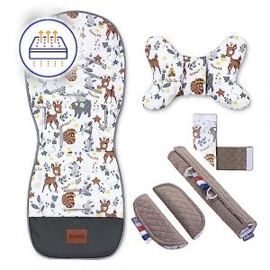 Bellochi Coussin Poussette Universel Été Matelas Poussette Universelle - Coussin Reducteur Poussette Universel et Aéré avec Coussin Anti-Choc -Coton et Velours - Bambi Dream (MAYRO Store, neuf)