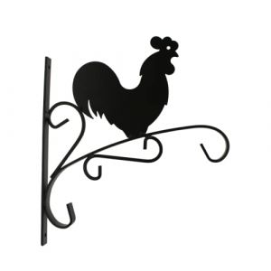 DOJA Barcelona | Suspension Plante Coq | 2 Pcs Support Plante | 280 x 300 mm | Crochet Support Mural Jardin | Support Mural pour Pot de Fleur | Support décoratif Coq pour Pot de Fleur Exterieur (DOJA Barcelona, neuf)