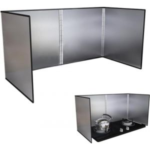 WINARA Plaque Anti Projection Cuisine Bouclier Anti-éclaboussures Portable pour Protection D'écran De Cuisinière, Panneau De Protection Anti-éclaboussures Pliable en Acier Inoxydable (30 * 30cm) (yi xi mao yi, neuf)
