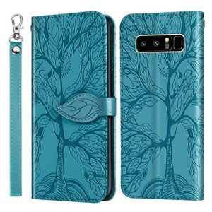 JayModCase Coque pour Samsung Galaxy Note 8, Premium en Cuir PU Multifonction Antichoc Etui à Rabat, Support Fentes Cartes Pochette de Portefeuille Cuir Coque Samsung Galaxy Note 8 - Bleu Ciel (Hailian EU Store, neuf)