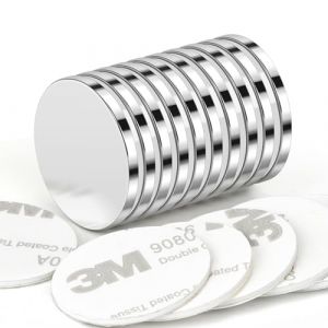 Wukong Aimant Puissant,25x3mm | 10 Pi&egrave;ces Aimant Neodyme Super Puissant,Petit Aimant Rond,Aimant Adhesif pour le Bricolage, la Science, le Bureau, la Cuisine et l'entrep&ocirc;t (Loonfa, neuf)