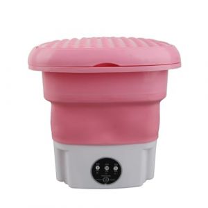 Focket Lave-Linge Portable, Mini Lave-Linge Pliable Mini Lave-Linge pour vêtements de bébé, sous-vêtements, Petits Articles, Appartement, blanchisserie, Camping, Camping-Car, Voyage (Rose) (cikuxoy, neuf)