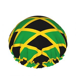 Femmes Réutilisable Stretch Hem Cheveux Chapeau Jamaïque Drapeau Caraïbes DoubleWaterproof Bonnet De Douche Bonnet De Bain (HuangZhongL, neuf)
