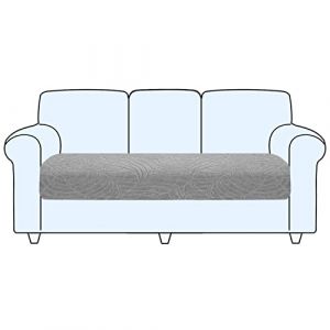 SHUOJIA Housse De Coussin De Canapé, Housse De Coussin Extensible, Housse Coussin D'assise Antidérapant, Housse De Protection pour Meubles Seat for Pets & Kids (Light Grey,Large-3-Seater) (SHUOJIA, neuf)
