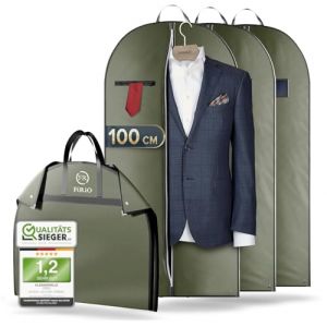 FiRiO 3 x Premium Housse Costume Voyage Pliable I MATÉRIEL JUSQU'À 50% Plus ÉPAIS I Porte Housse Costume Homme I Housse Vetement Voyage I Housse Vetements à Suspendre I Housse Chemise I 100x60cm (RIC-TECH FRANCE, neuf)