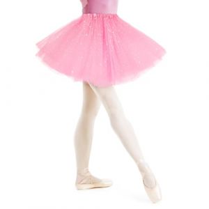 AYBUY Jupe Tutu pour Femme avec Paillettes Étoiles,3 Couches Jupe en Tulle Rétro Années 80,Fête Halloween Carnaval Costume De Fête,Jupe Tutu Rétro Accessoire Fluo Danse Habiller Fille,Rose Clair (withchance, neuf)