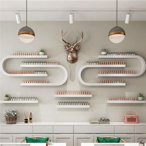 Présentoir Mural For Vernis À Ongles, Étagère De Rangement En Forme De U For Parfums, Présentoir For Vernis À Ongles Idéal For Salon De Beauté, Manucure, Spa À Domicile(White,8pcs) (YEKONG, neuf)