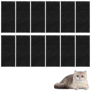 12 Pièces Filtres à Charbon Actif pour Litière de Chat, Filtres Anti-Odeur pour Bac à Litière, Filtre Charbon Litiere Chat, Filtre à Charbon pour Hotte Aspirante, Absorbant et Durable (KeJianDeng, neuf)
