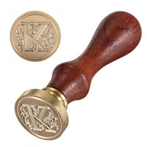 Anawakia Tampon &agrave; cacheter en cire Style vintage Tampon &agrave; sceller Ensemble A-Z Sceau d&eacute;coratif Manche en bois Lettre 26 caract&egrave;res DIY Tampon en cire sur bois 1 pi&egrave;ce (K) (Anawakia, neuf)