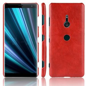 LMFULM&reg; Coque pour Sony Xperia XZ3 H9436 H8416 H9493 (6,0 Pouces) Mince PU Cover &Eacute;tui de Protection PC Dur Housse Arri&egrave;re Rigide Case Litchi Motif Rouge (LMAZWUFULM, neuf)