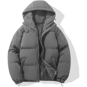 Hecatombic Manteau d'hiver &agrave; Capuche Chaud pour Femme Design Classique Manteau Parker matelass&eacute; doubl&eacute; Chaud Manteau Ample et Chaud &agrave; col Haut Manteau de Neige d&eacute;contract&eacute; (Gris Fonc&eacute;,M) (ZihangDirect, neuf)