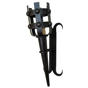 Rustiluz Applique torche en fer forgé médiéval artisanal. (IluLamp, neuf)