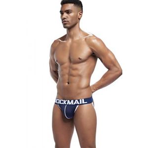 JOCKMAIL Slip sexy pour homme avec jockstrap en maille taille basse, sous-v&ecirc;tements sexy pour homme, bikini pour homme gay, jockstrap pour homme, L (Brand-Jockmail, neuf)