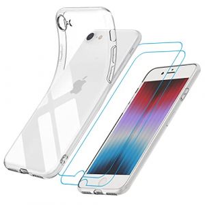 Garegce Coque iPhone SE 3/2 (2022/2020), Coque iPhone 8/7 Transparente + [2 x Verre Tremp&eacute; Protection &eacute;cran], Housse Protective Fine et Souple en TPU iPhone SE 2022/2020 iPhone 7/8 - Transparente (Catynore, neuf)