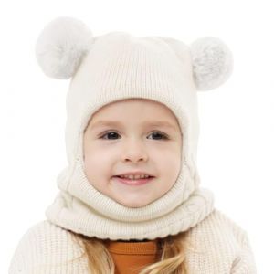 AYPOW Bonnet Cagoule Chaud d'Hiver pour B&eacute;b&eacute; Enfant de 1 &agrave; 6 Ans, Ensemble Chapeau &Eacute;charpe Multifonction Thermique Coupe-Vent pour Filles Gar&ccedil;ons Tout-Petits, Chapeaux Masque Tricot&eacute; Doubl&eacute; en Polaire (lipsd eu, neuf)