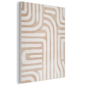 MuchoWow© Panneau Mural 70x100 cm decoratif Acoustique Wall Panel Feutre Plaque Tableau Panneaux Acoustiques Muraux Interieur Tons de terre - Motif du labyrinthe (MuchoWow GmbH, neuf)