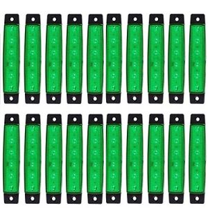 KYYET Feux de gabarit latéraux LED 6 LED 2835 SMD Feux de dégagement pour camion remorque RV camping-car pick-up tracteur camion SUV bateau 12 V DC antichoc (20 pièces vert) (KYYET, neuf)