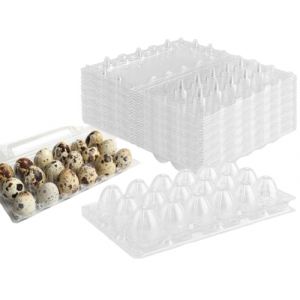 Bo&icirc;Tes &agrave; &oelig;Ufs de Caille,30pcs Bo&icirc;Tes &agrave; &oelig;Ufs de Caille &agrave; Grille,18 Grilles Oeuf de Caille Cartons Bo&icirc;Tes,Bo&icirc;Tes &agrave; &oelig;Ufs de Caille en Plastique,Bo&icirc;Te &agrave; &oelig;Ufs Transparente pour &oelig;Ufs de Caille (DONGWAN, neuf)