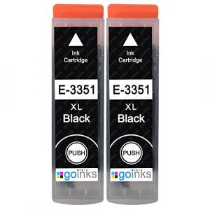 Go Inks 2 Cartouches d'encre Noire pour remplacer Epson T3351 (33XL Series) Compatible/Non-OEM pour Epson Expression Premium Imprimantes (Go Inks, neuf)