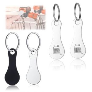 JRYXDS Lot De 4 Jetons De Chariot Amovibles En Acier Inoxydable Passe Partout Pour Chariot Jeton Caddie Universel Cle (xupeipeiouzhoudianpu, neuf)