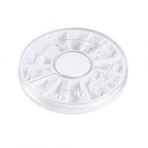 VICASKY Paquet De 5 Nail Art Pearl Diamond Plat Patch Ongles Autocollant Décalcomanies à Ongles Perles Manucure Artisanat Perles Kit De Perles Pour Les Ongles Patch Décor Naturel (Micanties, neuf)