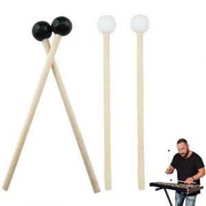 AEKZOX 4 Baguettes en Bois pour Xylophone, Maillets en Bois Percussion avec Manche en Bois, Sticks de Rythme pour Glockenspiel, Bloc de Bois, Instruments de Percussion (15,5 cm) (HANGYUSHANGMAO01, neuf)