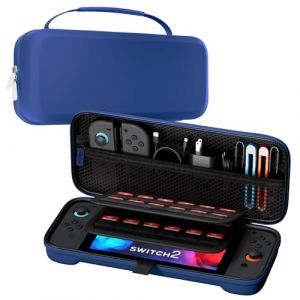 ProCase Pochette pour Nintendo Switch 2 2025 7.9", Grande Housse de Transport pour Switch 2 et Chargeur, &Eacute;tui Rigide de Voyage pour Console et Joy-Cons, avec Rangement pour Cartes/ Accessoires -Marine (Zibo Store, neuf)