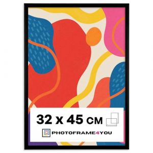 Photoframe4you - Cadre photo 32x45 cm - Noir Mat - Cadre photo en plastique avec verre acrylique - Cadre 45x32 cm - Nancy (Photoframe4you, neuf)