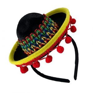 Chapeau mexicain Bandeau Taco Chapeaux de f&ecirc;te mexicain Chapeau Fiesta Bandeau Sombrero Chapeau Mexicain Enfant Cinco De Mayo Fiesta Mexicain EVA Mexique Formation (White Beach, neuf)