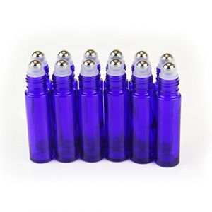 Yizhao Bleu Flacon Roll On Vide 10ml, Flacon Roll On en Verre, pour Huile Essentielle, Rechargeable, Aromathérapie, Parfum, Massage,avec [Bille en Acier Inoxydable]-36Pcs (One Trillion Network, neuf)