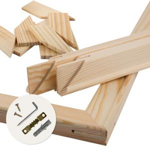 Estika Châssis pour toile - 70 x 50 cm, Epaisseur: 2 cm - Baguettes en bois à monter soi-même, 8 cales en bois pour tendre la toile (Estika, neuf)