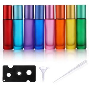 Frogetu Lot de 8 Roll On Huile Essentielle Vide Bouteil 10ML,Roll On Bouteilles en Verre,Flacon Roll On Vide,Rechargeable Roll Verre Flacon,pour Huile Essentielle,Parfum,Massage (OÜ Bolitso, neuf)