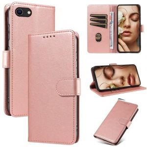 FMPCUON Coque pour iPhone 7/iPhone 8/iPhone SE 2020 Etui RFID Protection Housse en Premium Cuir Pochette Portefeuille Rabat Clapet Case Porte Carte Magn&eacute;tique &Eacute;tui pour iPhone 7/8/SE 2020 - Or Rose (FMPCUON-EUR, neuf)