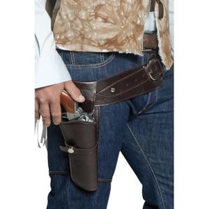 Smiffys Authentiques holster et ceinture de western, holster simple Halloween, Carnaval (Miller Rock, neuf)