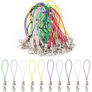 NIANOPKM 50 PCS Lani&egrave;re de T&eacute;l&eacute;phone, Cha&icirc;ne de T&eacute;l&eacute;phone Portable T&eacute;l&eacute;phone Cellulaire Sangle pour Accrocher cl&eacute; USB Mp3 Mp4 Mini Cam&eacute;ra Fabrication de Bijoux Multi-Purpose- Couleurs Assorties (QUQU JIANING, neuf)