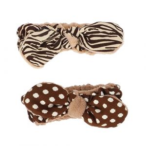 NIYANGLE 2 Pi&egrave;ces Bandeau de Peluche de Rayures Accessoire Spa et Nettoyage pour Bain (Telinei, neuf)