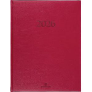 OBERTHUR - 1 Agenda Semainier de Bureau LONDON 27 - Janvier 2026 à Décembre 2026 - Dimension 22 x 28 cm - Visuel Rouge - 2 Langues (Papeterie Libellus, neuf)