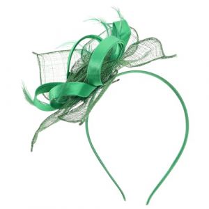 CALLARON casque à clapet vert Casque de thé coiffure de la mariée Coiffure de banquet Accessoires cheveux pour femmes Green (Raindrops On Roof, neuf)